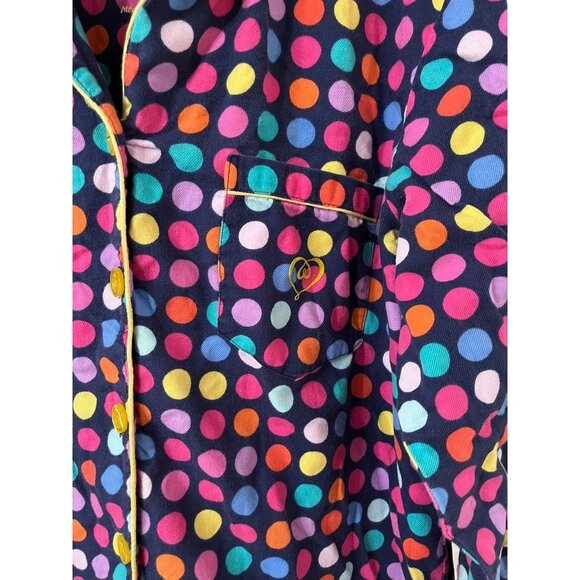 EUC AFTER PARTY Flannel Victoria's Secret Colorful Polka Dot Cotton Pajama Set - Picture 2 of 10